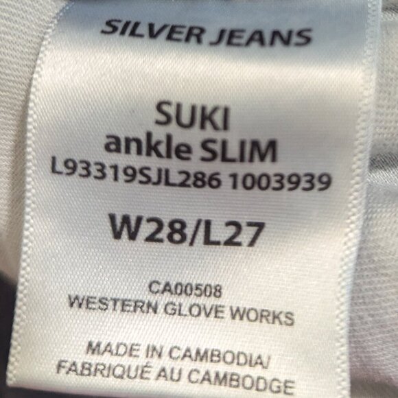 Silver Suki Jeans Ankle Slim Distressed 28 - Picture 10 of 12